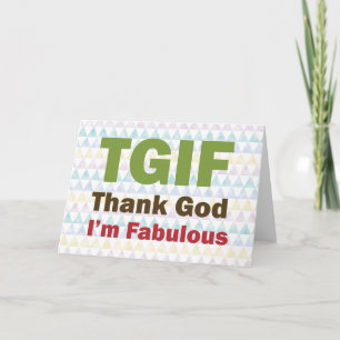 Cartão De Agradecimento TGIF Thank God I'm Fabulous