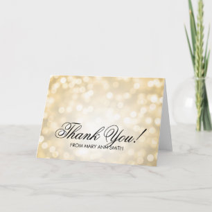 Cartão De Agradecimento "Thank you" 60th Birthday Gold Glitter Lights