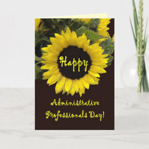 Cartão De Agradecimento THANK YOU Admin Professionals Day YELLOW SUNFLOWER
