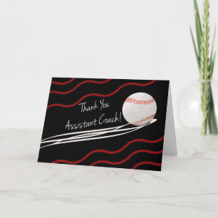 Cartão De Agradecimento Thank You Assistant Coach, Fastball & Stitches