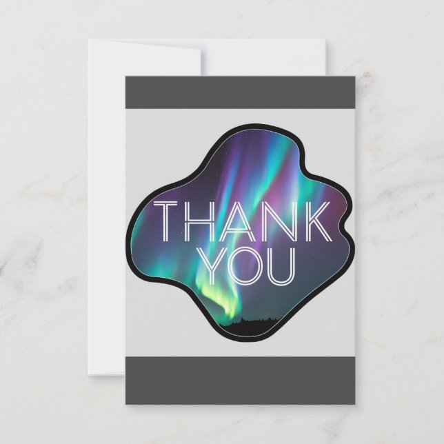 Cartão De Agradecimento Thank You, Aurora Borealis  (Frente)
