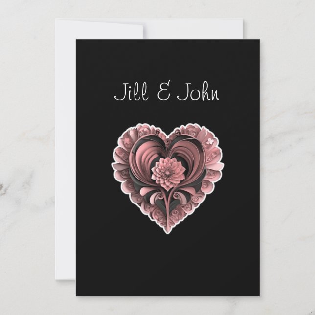 Cartão De Agradecimento  Thank You Bridal Shower Note Heart Wedding  (Frente)