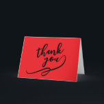 Cartão De Agradecimento Thank You Bright Red Classical Unique Simple<br><div class="desc">Specific,  plain,  eyecatching template at affordable price. Choose from variety of different card designs,  types and fonts.</div>