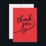 Cartão De Agradecimento Thank You Bright Red Classical Unique Simple<br><div class="desc">Specific,  plain,  eyecatching template at affordable price. Choose from variety of different card designs,  types and fonts.</div>
