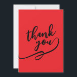 Cartão De Agradecimento Thank You Bright Red Classical Unique Simple Card<br><div class="desc">Specific,  plain,  eyecatching template at affordable price. Choose from variety of different card designs,  types and fonts.</div>