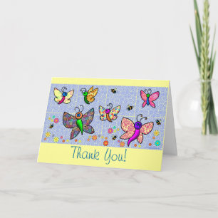 Cartão De Agradecimento Thank You Butterflies
