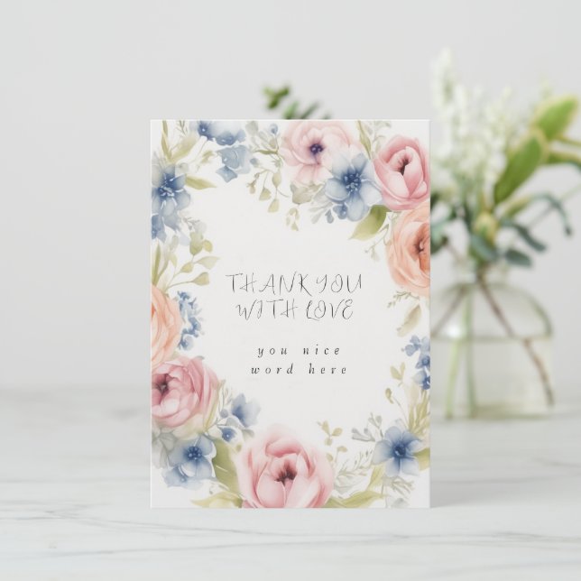 Cartão De Agradecimento Thank you card (Em pé/Frente)