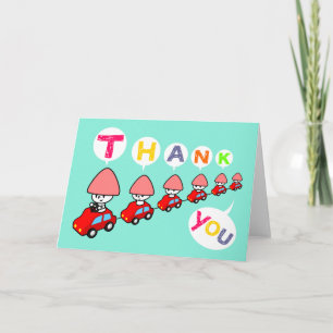 Cartão De Agradecimento Thank You Card - Car with small cars