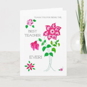 Cartão De Agradecimento Thank You Card for a Teacher