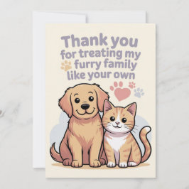 Cartão De Agradecimento Thank You Card for Pet Sitter or Veterinarian