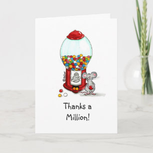 Cartão De Agradecimento Thank you Card - Gumball Design with cute lMouse