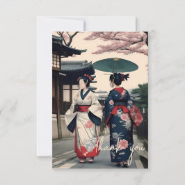 Cartão De Agradecimento Thank You Card – Kyoto Kimono Spring Walk