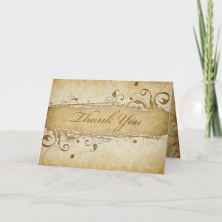 Cartão De Agradecimento Thank You Card on Parchment with Classic Swirls