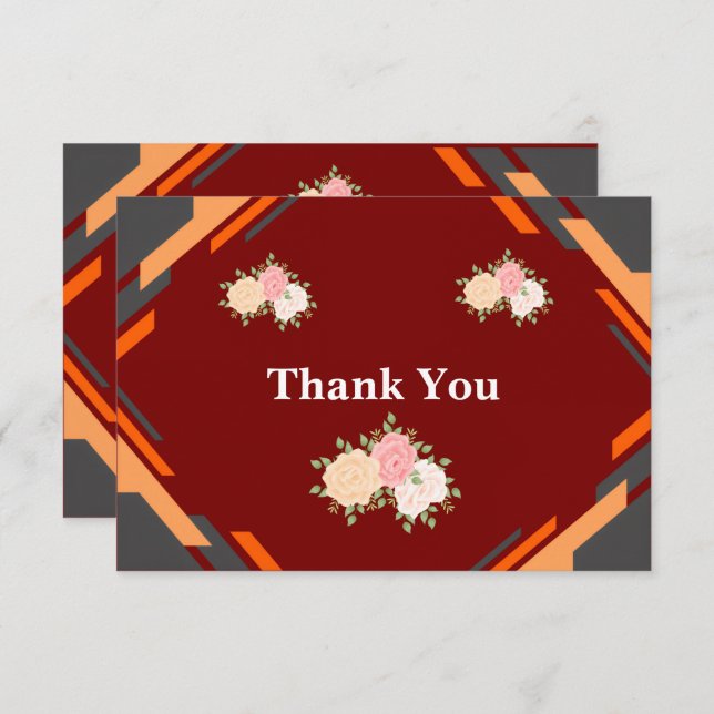 Cartão De Agradecimento Thank You Card – Simple, Customizable (Frente/Verso)