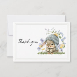 Cartão De Agradecimento Thank You Card Simple Little Bunny