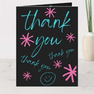 CARTÃO DE AGRADECIMENTO THANK YOU CARD SMILEY FACE