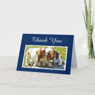 Cartão De Agradecimento "Thank You" Card w/Cute Basset Hounds