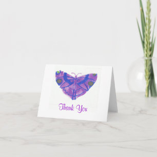 Cartão De Agradecimento "Thank you" card w/purple butterfly