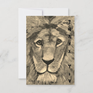 Cartão De Agradecimento Thank You card with blank inside Lion 