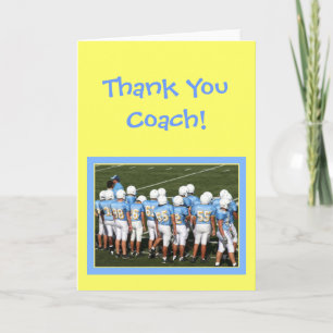 Cartão De Agradecimento Thank you coach Football players greeting card