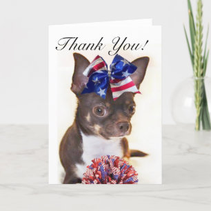 Cartão De Agradecimento Thank you CoachCheerleader chihuahua greeting card