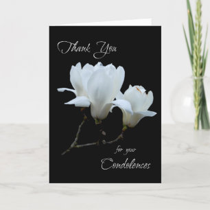 Cartão De Agradecimento Thank you condolences white magnolias