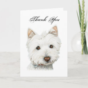 Cartão De Agradecimento Thank you, cute Westie dog greeting card