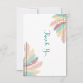 Cartão De Agradecimento thank you  feathers 