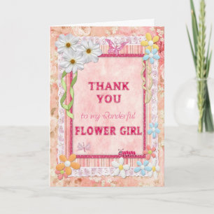Cartão De Agradecimento Thank you Flower Girl, flowers craft card