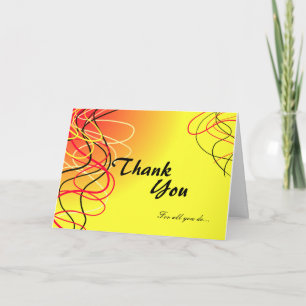 Cartão De Agradecimento Thank you for all you do bright yell/colored card