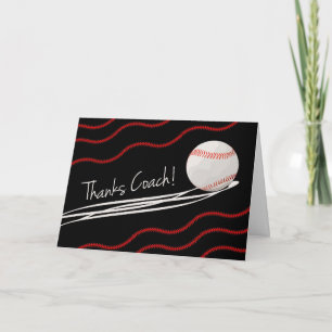Cartão De Agradecimento Thank You for Baseball Coach, Fastball & Stitches