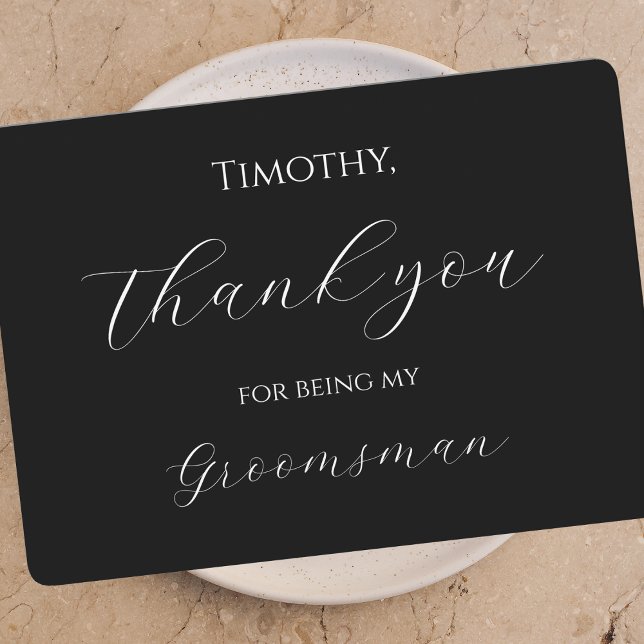 Cartão De Agradecimento Thank You for Being My Groomsman Card Script (Criador carregado)