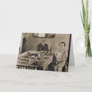 Cartão De Agradecimento Thank You for Food and Hospitality, Vintage Photo