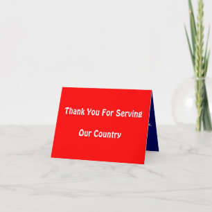 Cartão De Agradecimento Thank You For Serving Our Country