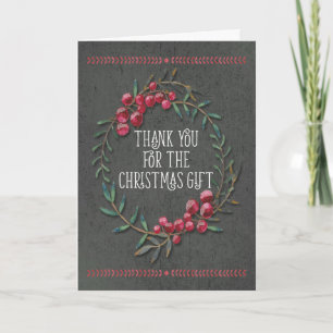 Cartão De Agradecimento Thank You for the Christmas Gift Chalkboard Style