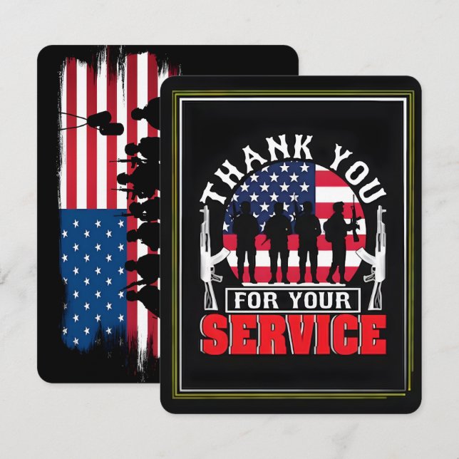 Cartão De Agradecimento Thank You for Your Service: Veterans Day 2025  (Frente/Verso)