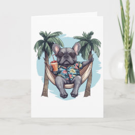 Cartão De Agradecimento Thank You French Bulldog In Hawaiian Top
