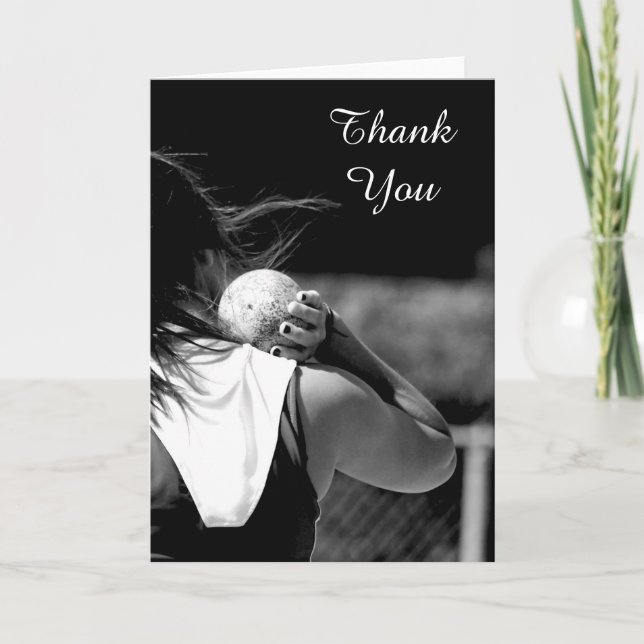 Cartão De Agradecimento Thank You Girl Shotput greeting card (Frente)