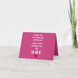 Cartão De Agradecimento Thank You Girlfriend/Wife Valentine's Card