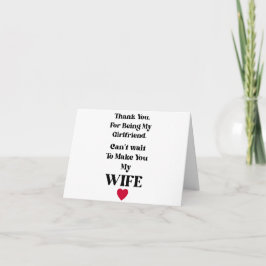 Cartão De Agradecimento Thank You Girlfriend/Wife Valentine's Card