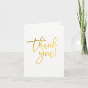 Cartão De Agradecimento THANK YOU Gold Foil Modern Script Chic Thank You