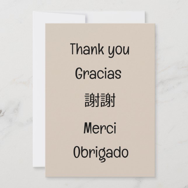 Cartão De Agradecimento Thank you-Gracias-謝謝-Merci-Obrigado Blank (Frente)