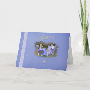 Cartão De Agradecimento Thank you, Grazie, Italian