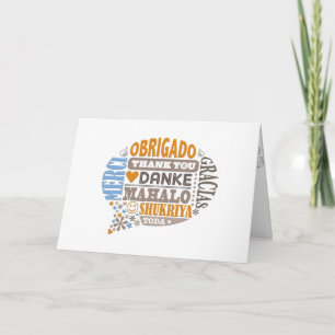 Cartão De Agradecimento Thank You in many Languages Greeting Card