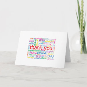 CARTÃO DE AGRADECIMENTO THANK YOU IN MANY LANGUAGES "THANK YOU" CARD