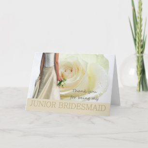 Cartão De Agradecimento Thank You Junior Bridesmaid White rose