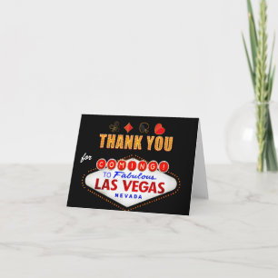 Cartão De Agradecimento Thank You - Las Vegas Sign Fabulous Casino Night
