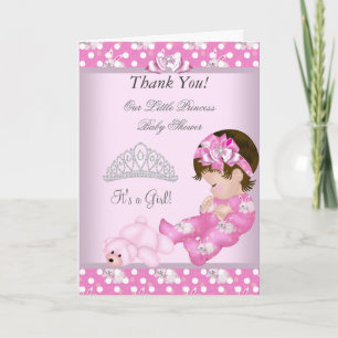 Cartão De Agradecimento Thank You Little Princess Baby Shower Girl Bunnies