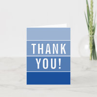 THANK YOU PHOTO CARD modern ombre royal blue