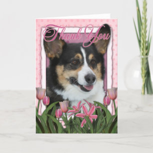 Cartão De Agradecimento Thank You - Pink Tulips - Corgi